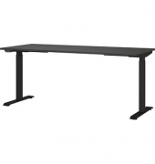 Sitz-Steh-Schreibtisch JET, elektrisch höhenverstellbar, 72-120cm (H), 180x80cm (BxT), rechteckig, graphit / schwarz