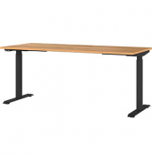 Sitz-Steh-Schreibtisch JET, elektrisch höhenverstellbar, 72-120cm (H), 180x80cm (BxT), rechteckig, navarra-eiche / schwarz