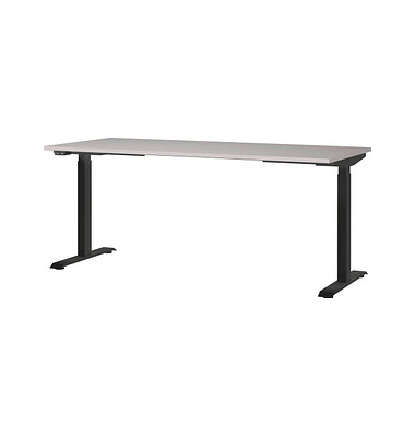 Sitz-Steh-Schreibtisch JET, elektrisch höhenverstellbar, 72-120cm (H), 180x80cm (BxT), rechteckig, kaschmir / schwarz