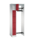 Garderobe mit Schließfächern lichtgrau, rubinrot 80700-00 S10007, 5 Schließfächer 74,0 x 48,0 x 195,0 cm