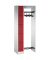 Garderobe mit Schließfächern lichtgrau, rubinrot 80700-00 S10007, 5 Schließfächer 74,0 x 48,0 x 195,0 cm