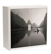 easyOffice Black&White Rollladenschrank 61242 1 Fachboden 110,0 x 41,5 x 104,0 cm