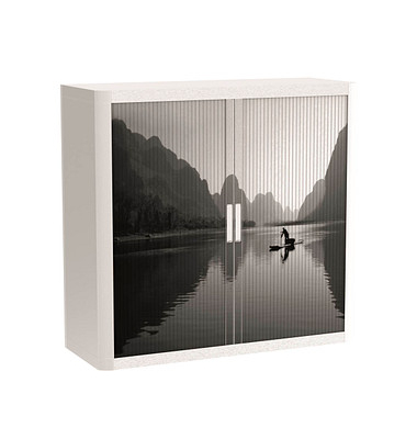 easyOffice Black&White Rollladenschrank 61242 1 Fachboden 110,0 x 41,5 x 104,0 cm