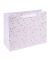 Geschenktasche 46 036 Finamente lilac, allgemein, Schleifenband mit Karte, Goldprägung, weiße Blüten/goldene Herzen, 270mm x 330