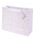 Geschenktasche 46 036 Finamente lilac, allgemein, Schleifenband mit Karte, Goldprägung, weiße Blüten/goldene Herzen, 270mm x 330