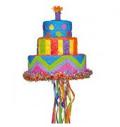 Piñata mehrfarbig Geburtstagstorte