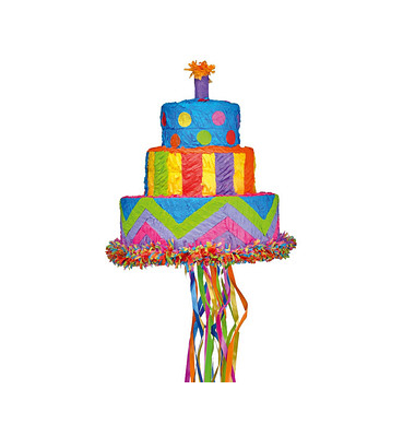 Piñata mehrfarbig Geburtstagstorte