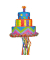 Piñata mehrfarbig Geburtstagstorte