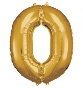 Luftballons Zahl 0 gold