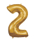 Luftballons Zahl 2 gold