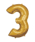 Luftballons Zahl 3 gold
