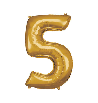 Luftballons Zahl 5 gold Luftballons Zahl 5 gold
