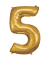 Luftballons Zahl 5 gold