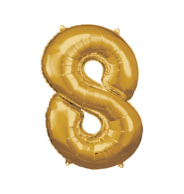 Luftballons Zahl 8 gold Luftballons Zahl 8 gold