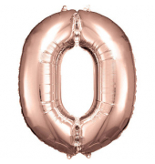 Luftballons Zahl 0 rosé