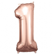 Luftballons Zahl 1 rosé