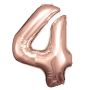 Luftballons Zahl 4 rosé