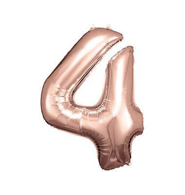 Luftballons Zahl 4 rosé Luftballons Zahl 4 rosé