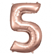 Luftballons Zahl 5 rosé