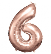 Luftballons Zahl 6 rosé