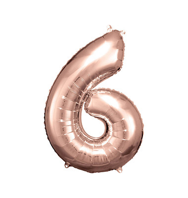 Luftballons Zahl 6 rosé Luftballons Zahl 6 rosé