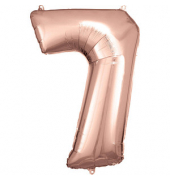 Luftballons Zahl 7 rosé