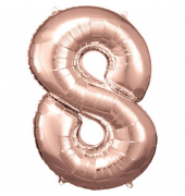 Luftballons Zahl 8 rosé