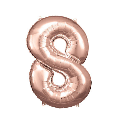 Luftballons Zahl 8 rosé Luftballons Zahl 8 rosé