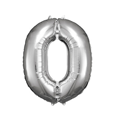 Luftballons Zahl 0 silber Luftballons Zahl 0 silber