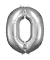 Luftballons Zahl 0 silber