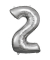 Luftballons Zahl 2 silber