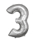 Luftballons Zahl 3 silber