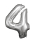 Luftballons Zahl 4 silber