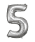 Luftballons Zahl 5 silber
