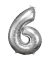 Luftballons Zahl 6 silber