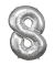 Luftballons Zahl 8 silber