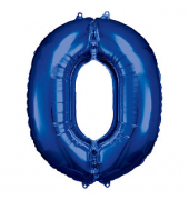 Luftballons Zahl 0 blau
