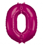 Luftballons Zahl 0 pink