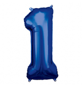 Luftballons Zahl 1 blau