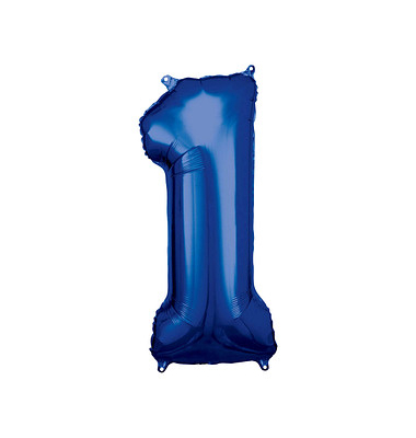 Luftballons Zahl 1 blau