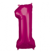 Luftballons Zahl 1 pink