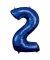 Luftballons Zahl 2 blau