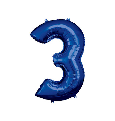 Luftballons Zahl 3 blau Luftballons Zahl 3 blau