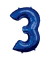 Luftballons Zahl 3 blau