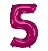 Luftballons Zahl 5 pink