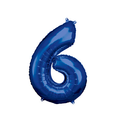 Luftballons Zahl 6 blau Luftballons Zahl 6 blau