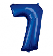 Luftballons Zahl 7 blau