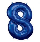 Luftballons Zahl 8 blau