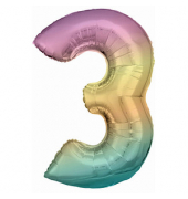 Luftballons Zahl 3 regenbogen