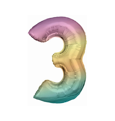 Luftballons Zahl 3 regenbogen Luftballons Zahl 3 regenbogen